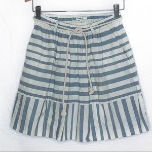 Madewell Size XS Blue & White Striped Skirt